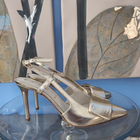 Something Bleu Metallic Heels - Picture 4 of 8